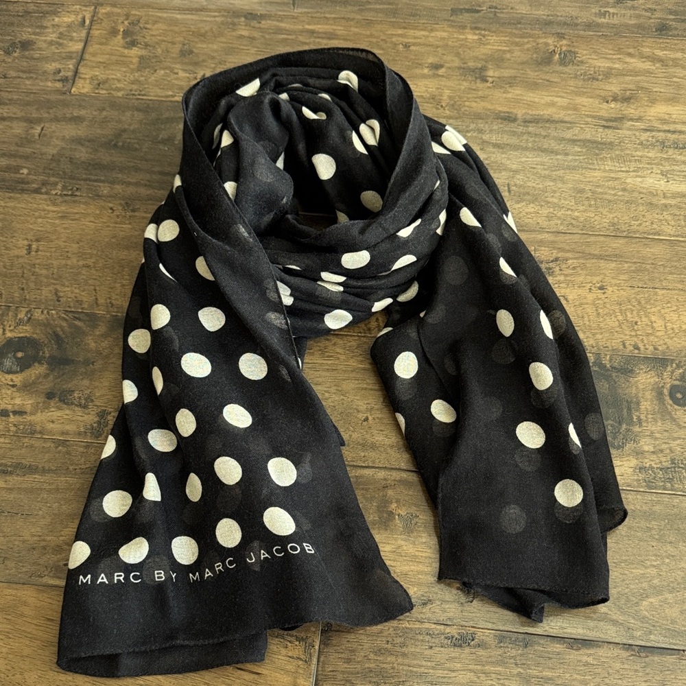 Marc by Marc Jacobs Black and White Polka Dot Scarf